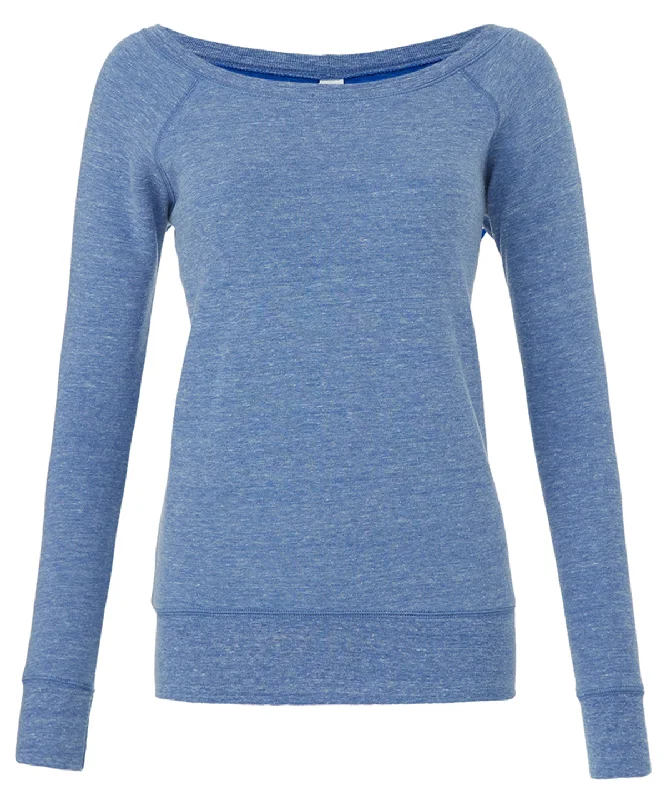 Blue Triblend - Sponge fleece wide neck sweatshirt Hoodie with Color Block Contrast Stylish