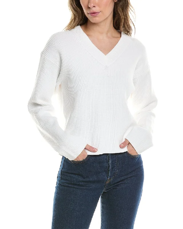 Vince Dropped-Shoulder Pullover Three Quarter Sleeve