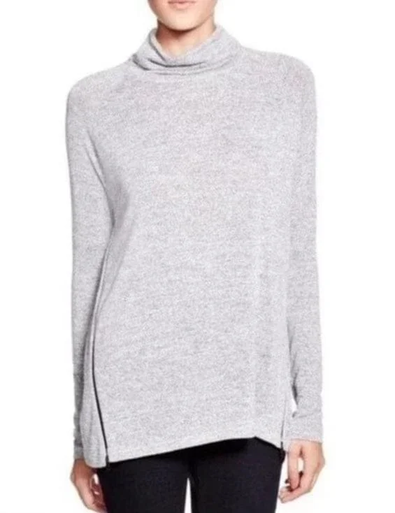 "Camden" Cowl Neck Zip Pullover Flare Sleeve Stylish