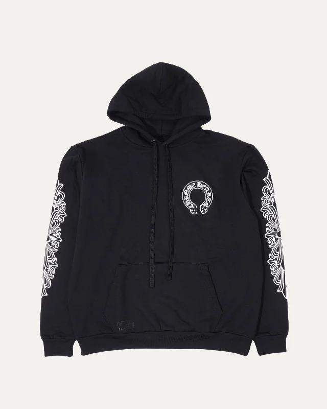 Horseshoe Logo Hoodie Hoodie with Tie-Dye Psychedelic Retro