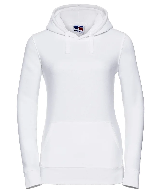 White - Women's authentic hooded sweatshirt Hoodie with Frayed Bohemian Relaxed