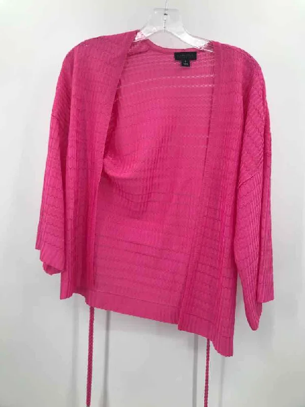 Pre-Owned Carlisle Pink Size Small Cardigan Sweater Toggled Drawstring Belted