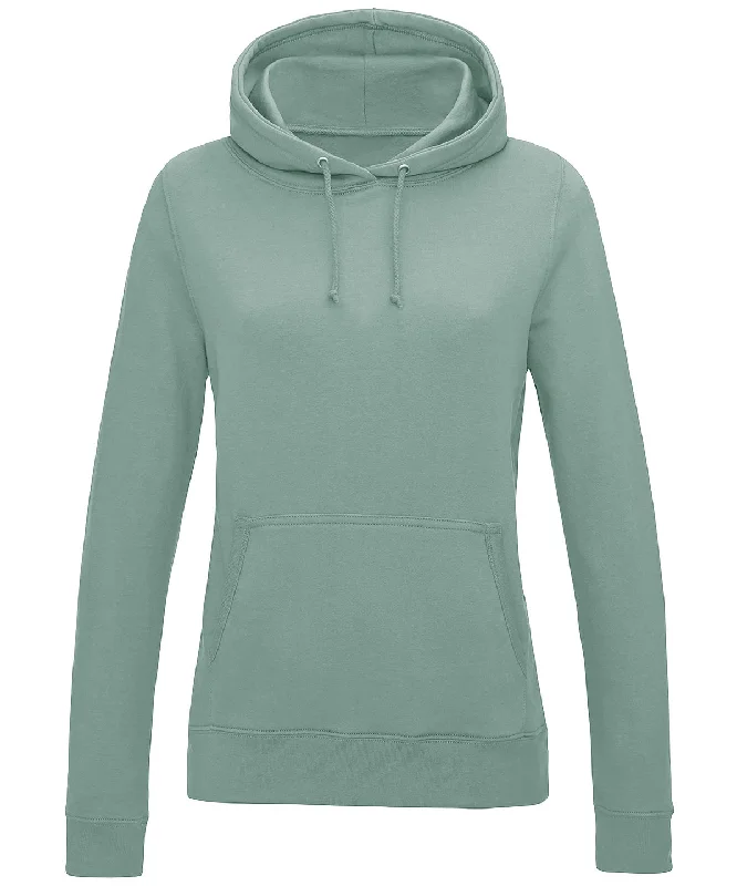 Dusty Green - Women's College Hoodie Hoodie with Hem Patch Decorative Personalized