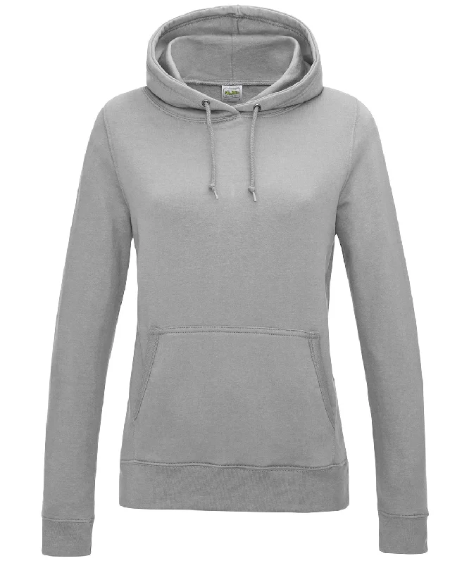 Heather Grey - Women's College Hoodie Hoodie with Hem Elastic Stretchable Comfortable