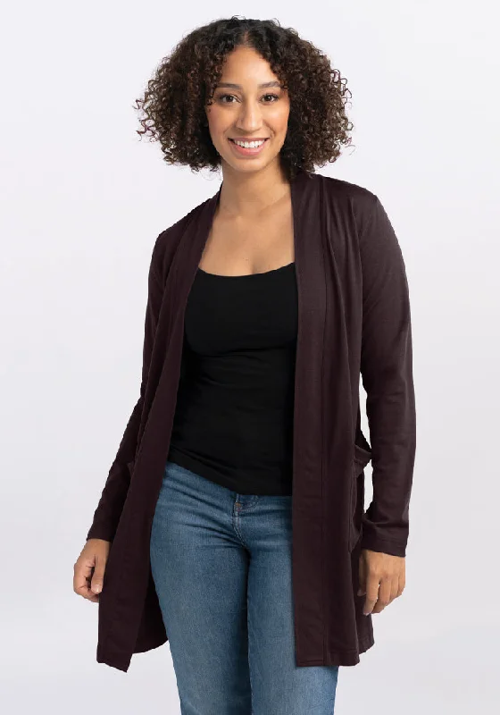 Paisley Cardigan - French Roast Modern Contemporary chic