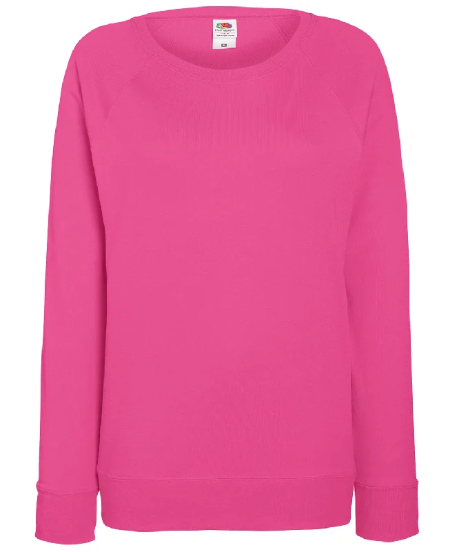 Fuchsia - Women's lightweight raglan sweatshirt Hoodie with Slit Hem Functional Movement