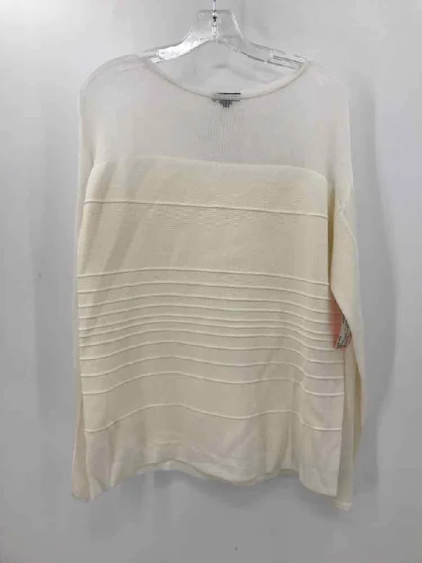 Pre-Owned Worth Ivory Size Medium Sweater Handmade Hand-knitted Hand-woven