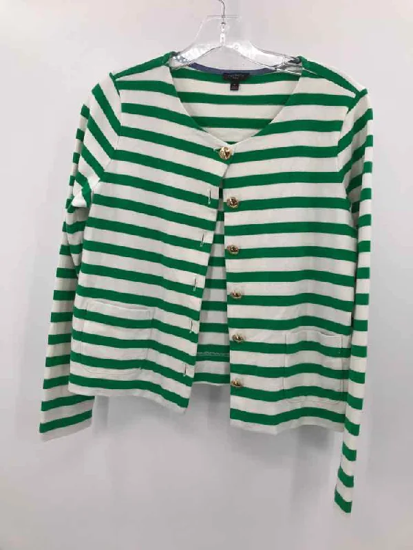 Pre-Owned Talbots Green Size Small P Stripe Sweater Spandex Rayon Corduroy