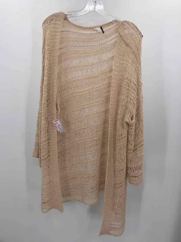 Pre-Owned Akemi + Kin Tan Size One Size Cardigan Sweater Neon Metallic Matte