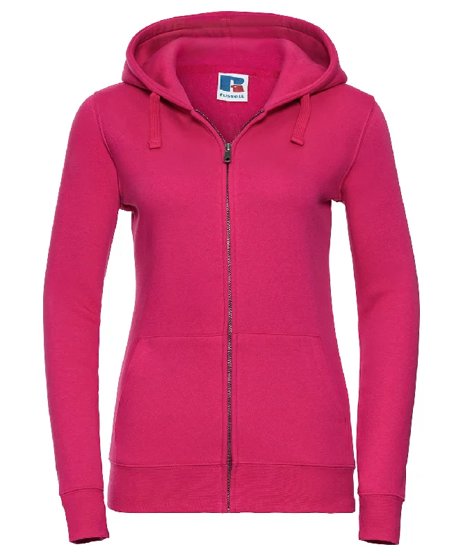 Fuchsia - Women's authentic zipped hooded sweatshirt Hoodie with Gradient Ombre Colorful