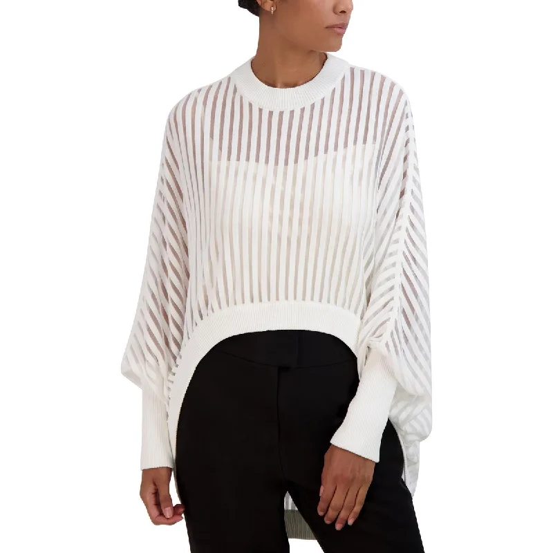 Womens Dolman Sleeves Crew Neck Pullover Sweater Seamless Knit Pullover