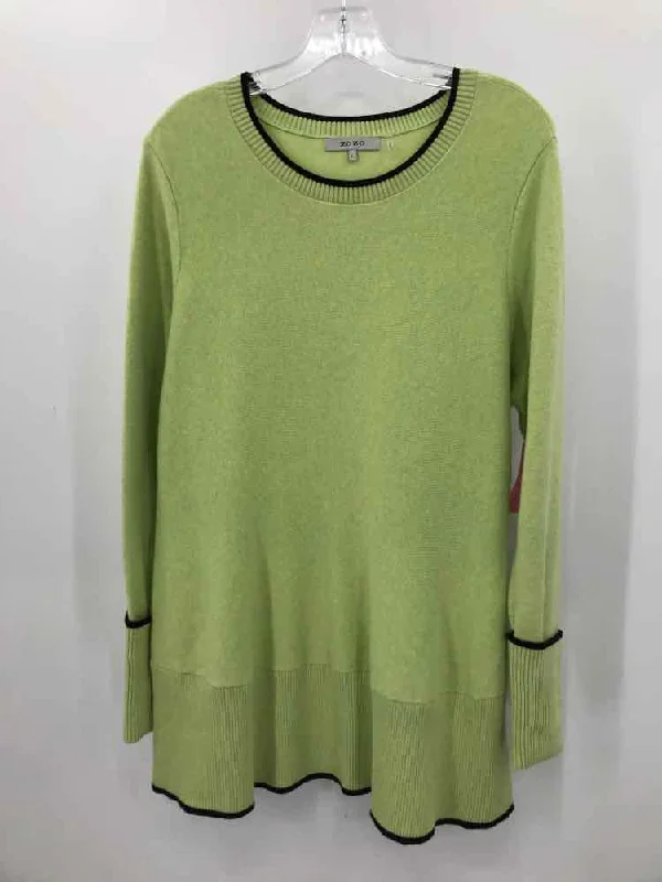 Pre-Owned Zozo Green Size Large Sweater Real Fur Shearling Chenille