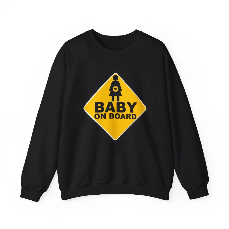 Baby On Board Sign - Sweatshirt Hoodie with Batwing Sleeves Loose Dramatic