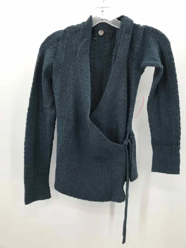 Pre-Owned Margaret O'Leary Blue Size XS Wrap Sweater Wool Fabric Cashmere Fabric Tweed Fabric