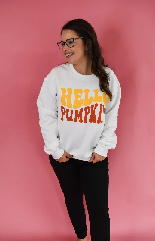 Hello Pumpkin Pullover Fleece Warm Pullover