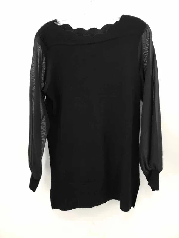 Pre-Owned Cable & Gauge Black Size Small Sweater Turtle Neck Boat Neck Asymmetrical Neck