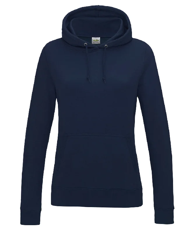 New French Navy - Women's College Hoodie Hoodie with Side Slits Relaxed Casual