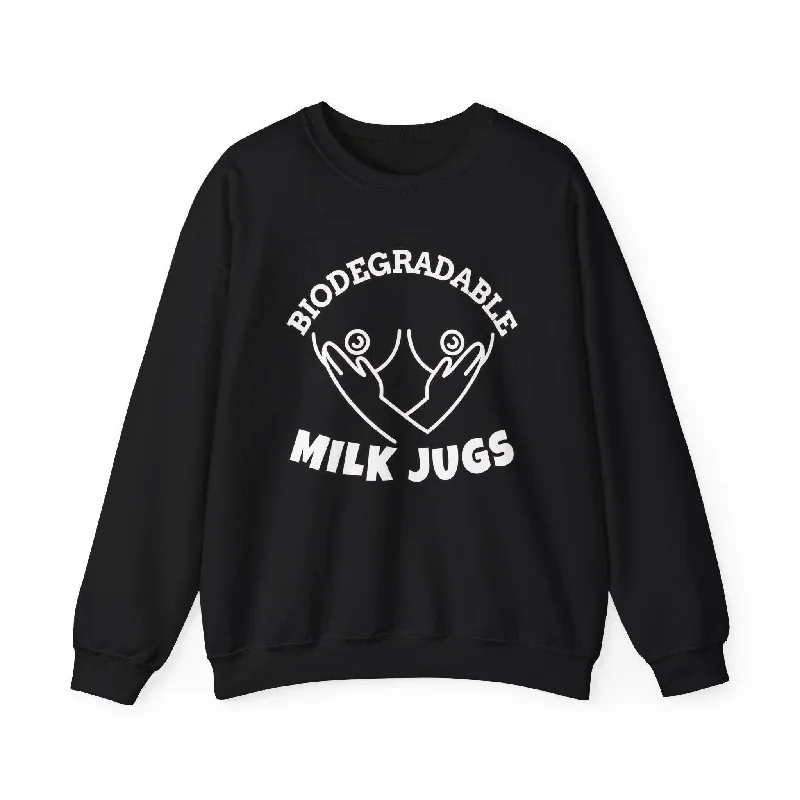 Biodegradable Milk Jugs - Sweatshirt Hoodie with Full-Zip Functional Layering