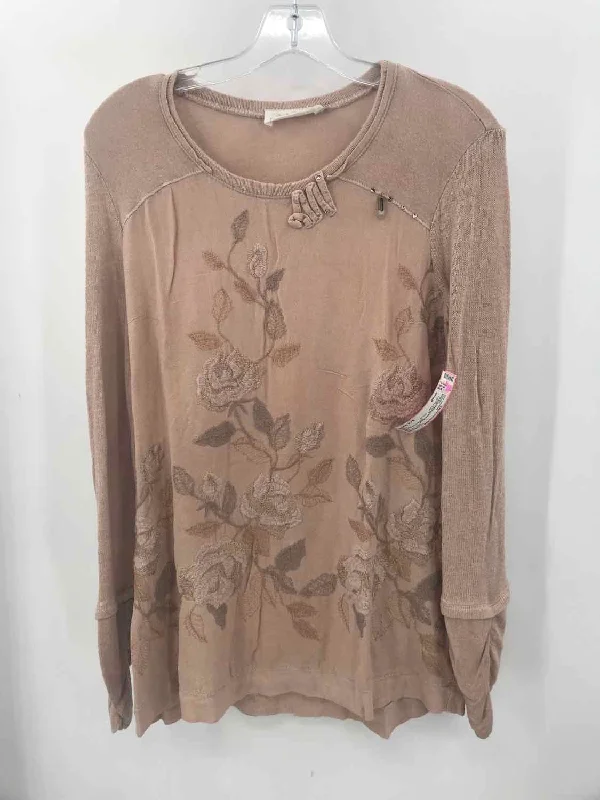 Pre-Owned Elisa Cavaletti Tan Size Small Embellished Sweater Lace Blend Ribbed Blend Corduroy Blend