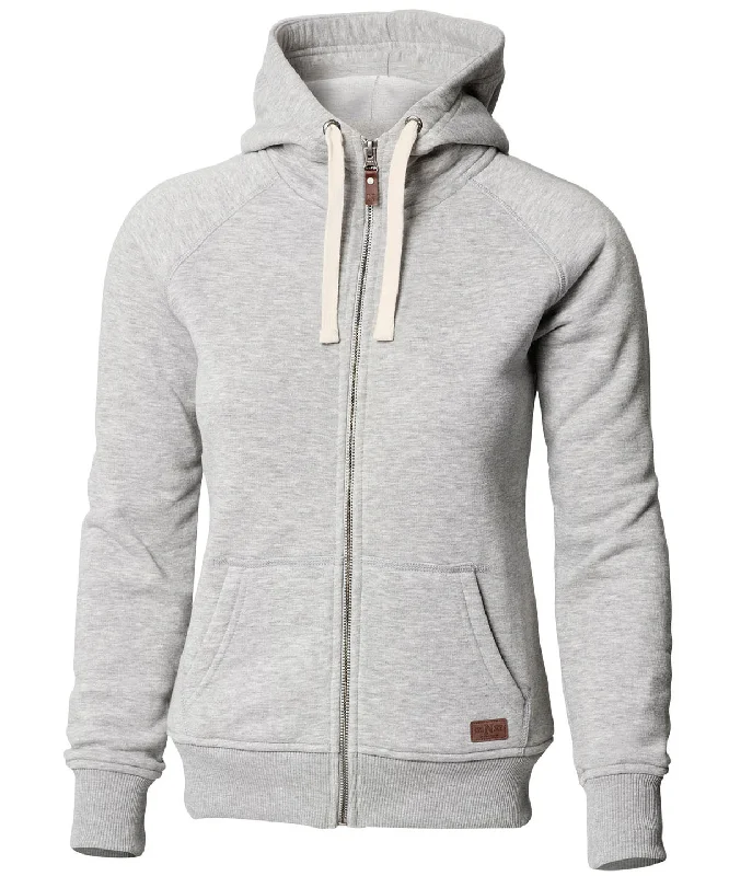 Grey Melange - Women’s Williamsburg – fashionable hooded sweatshirt Hoodie with Metallic Shiny Futuristic