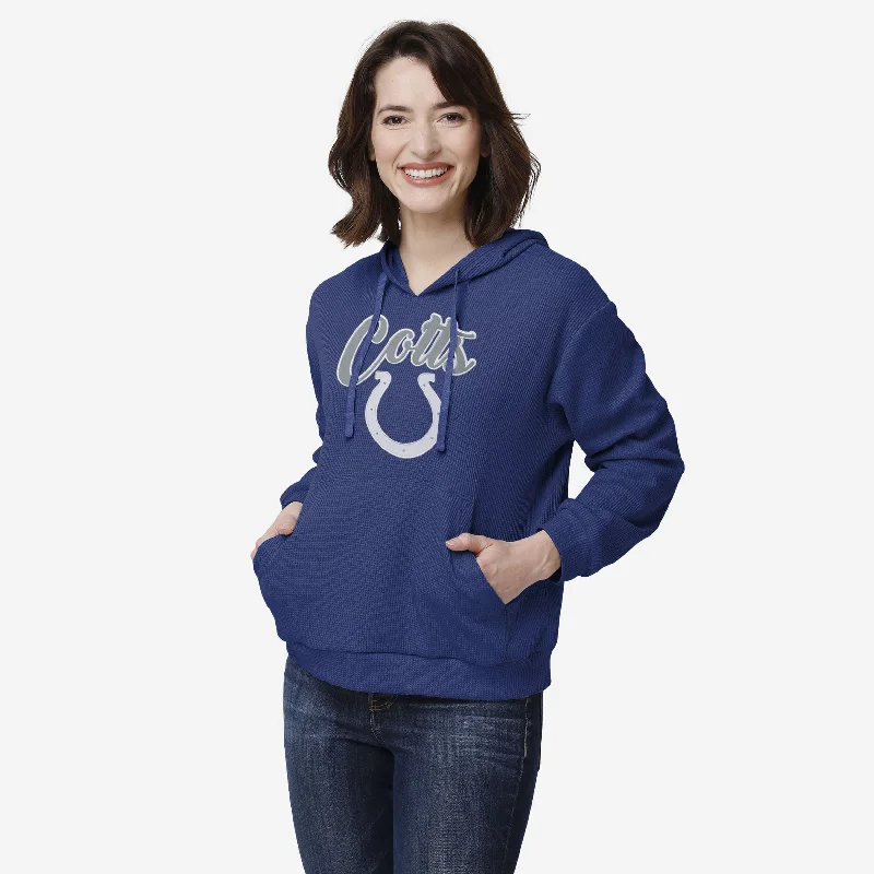 Indianapolis Colts Womens Waffle Lounge Sweater Neon Metallic Matte