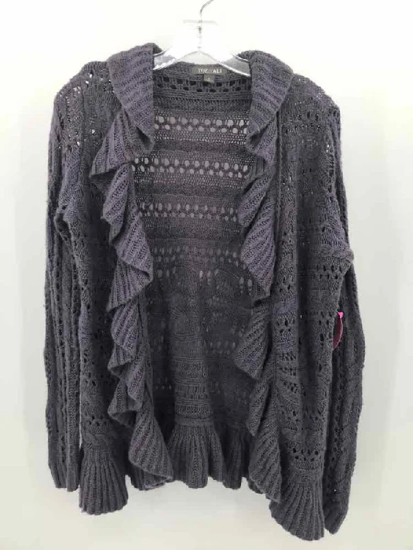 Pre-Owned Roz & Ali Purple Size Small Cardigan Sweater Machine Wash Dry Clean Hand Wash