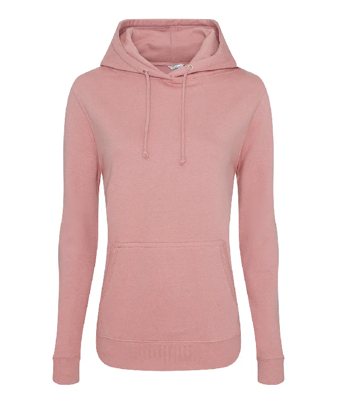 Dusty Pink - Women's College Hoodie Hoodie with Hem Applique Textured Unique