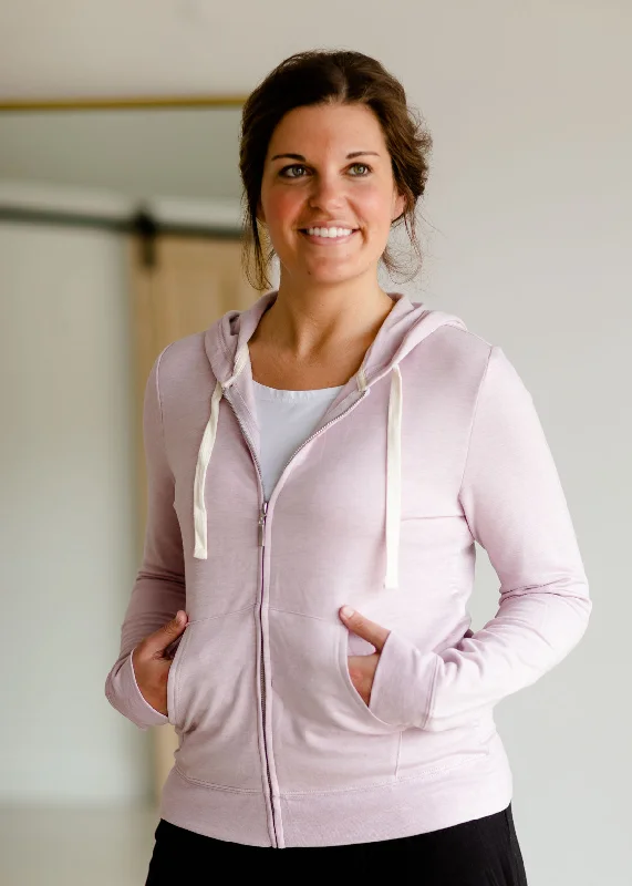 Lilac Jacey Zip Up Hoodie - FINAL SALE Hoodie with Emblem Brand Identity