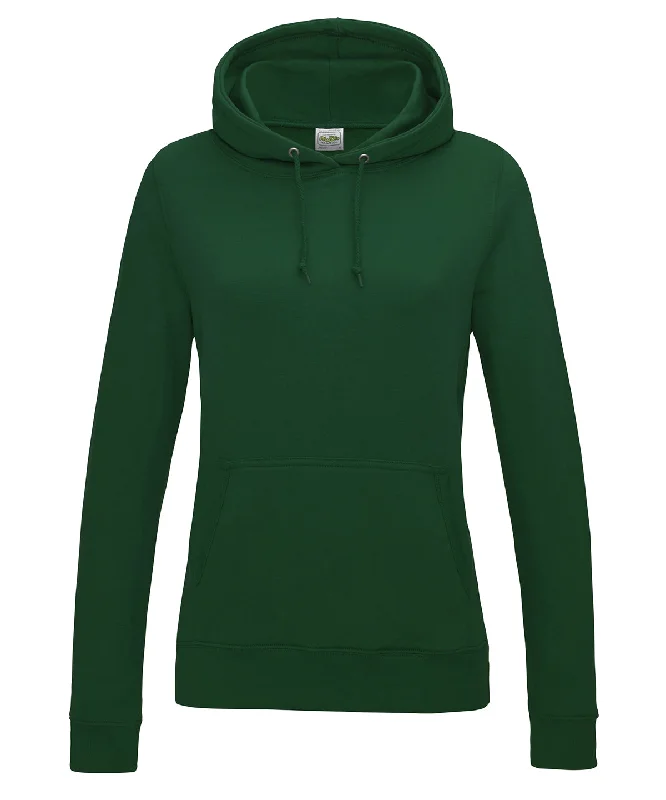 Bottle Green - Women's College Hoodie Hooded Sweatshirt Casual Wear Street Style