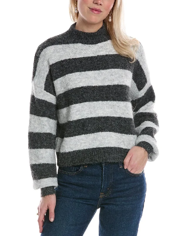 Anna Kay Richie Cashmere-Blend Pullover Ribbed Crew Neck