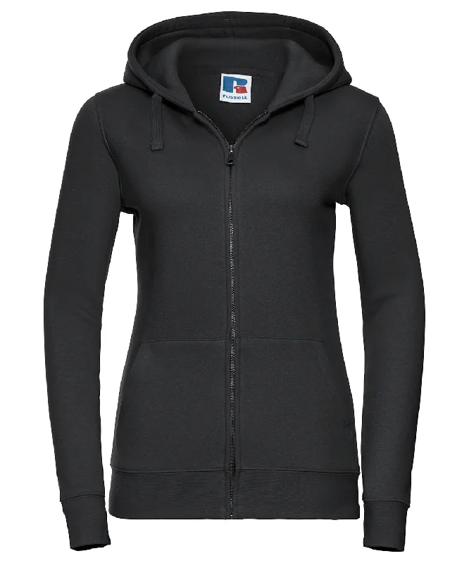 Black* - Women's authentic zipped hooded sweatshirt Hoodie with Distressed Vintage Worn