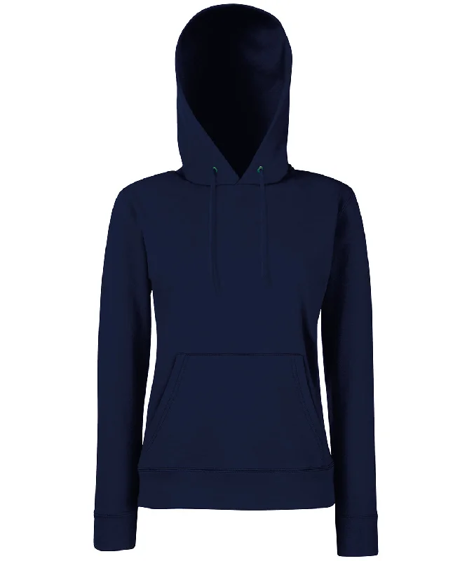 Deep Navy - Women's Classic 80/20 hooded sweatshirt Hoodie with Hem Patch Decorative Personalized