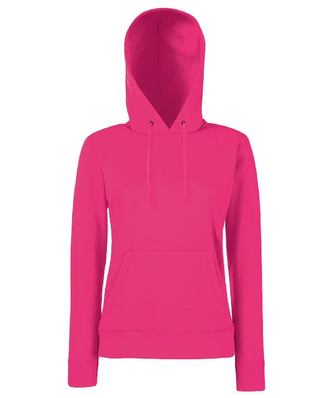 Fuchsia - Women's Classic 80/20 hooded sweatshirt Hoodie with Hem Applique Textured Unique