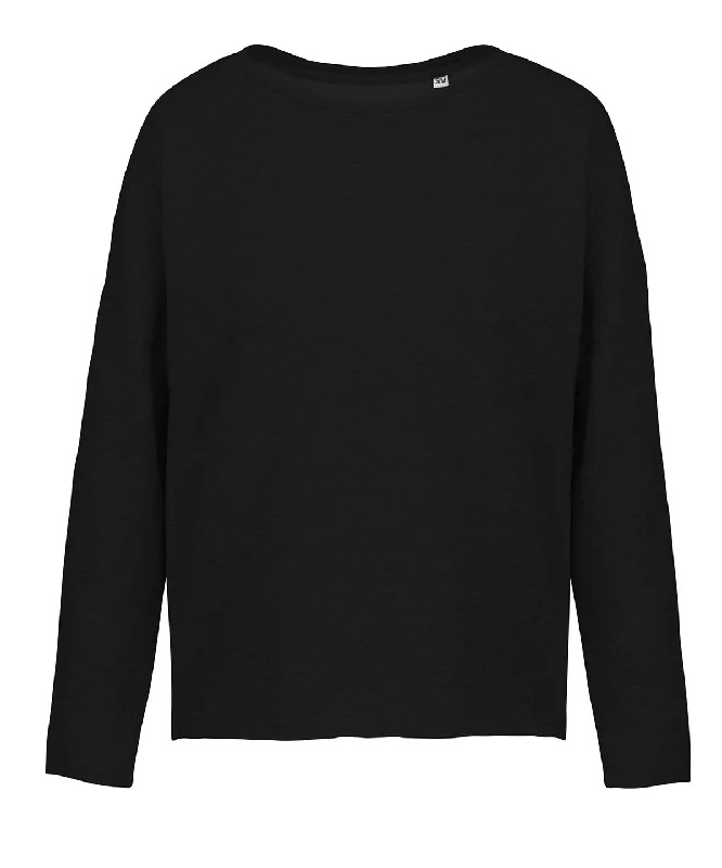 Black - Ladies' oversized sweatshirt Hoodie with Bell Sleeves Flared Feminine