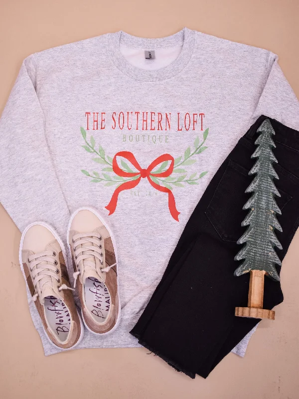 The Southern Loft Christmas Bow Pullover Short Sleeve Top