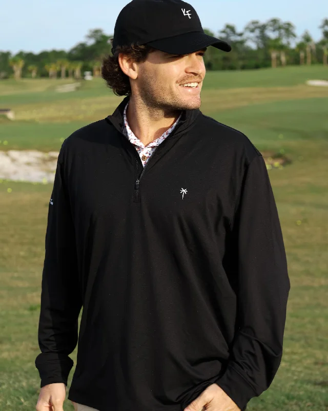 The Lights Out - Black Quarter Zip Pullover Solo Sleeve Pullover