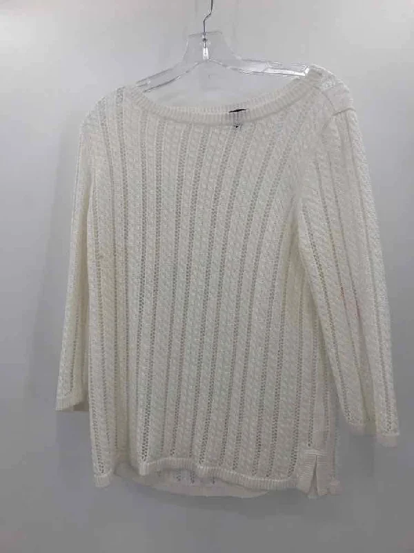 Pre-Owned Talbots White Size XLP Sweater Zippered Buttoned Snapped