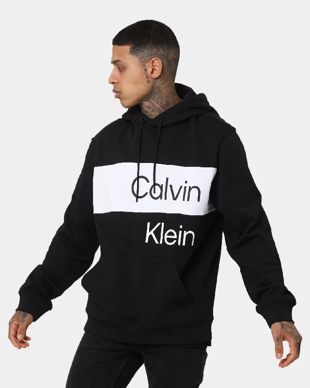 Calvin Klein Institutional Blocking Hoodie Ck Black Hoodie with Bell Sleeves Flared Feminine