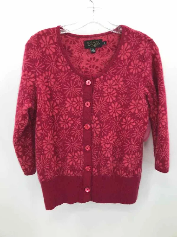 Pre-Owned Icelandic Design Pink Size Medium Floral Sweater Lace Blend Ribbed Blend Corduroy Blend