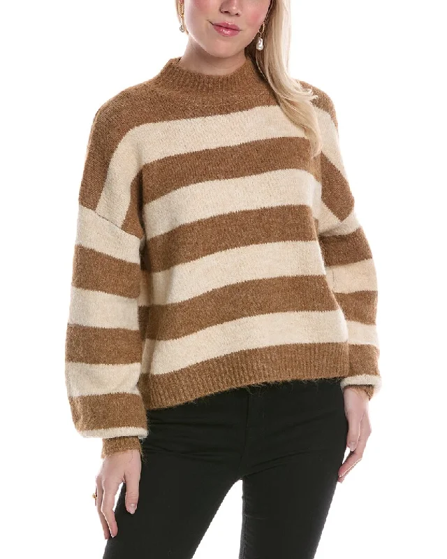 Anna Kay Richie Cashmere-Blend Pullover Slim Sleeve Pullover