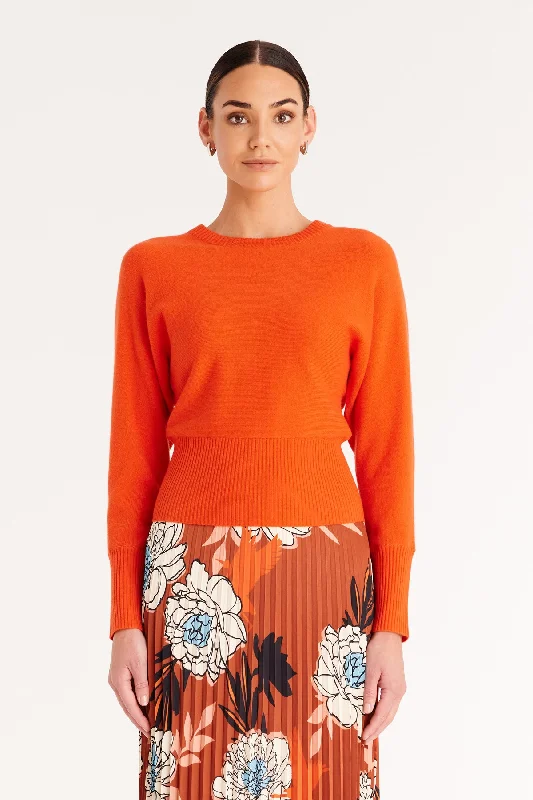 Cashmere Batwing Jumper - Mandarin Handmade Hand-knitted Hand-woven