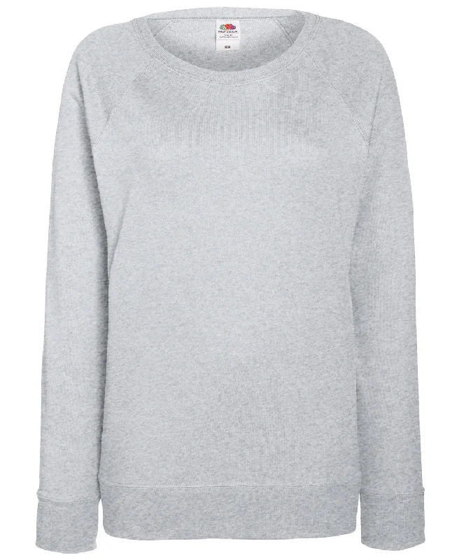 Heather Grey - Women's lightweight raglan sweatshirt Hoodie with High-Low Hem Asymmetrical Trendy