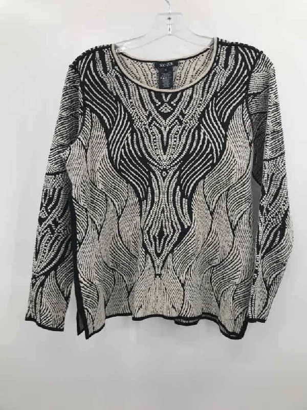 Pre-Owned Nic + Zoe Black Size Large P Printed Sweater Wool Sweater Cotton Sweater Cashmere Sweater