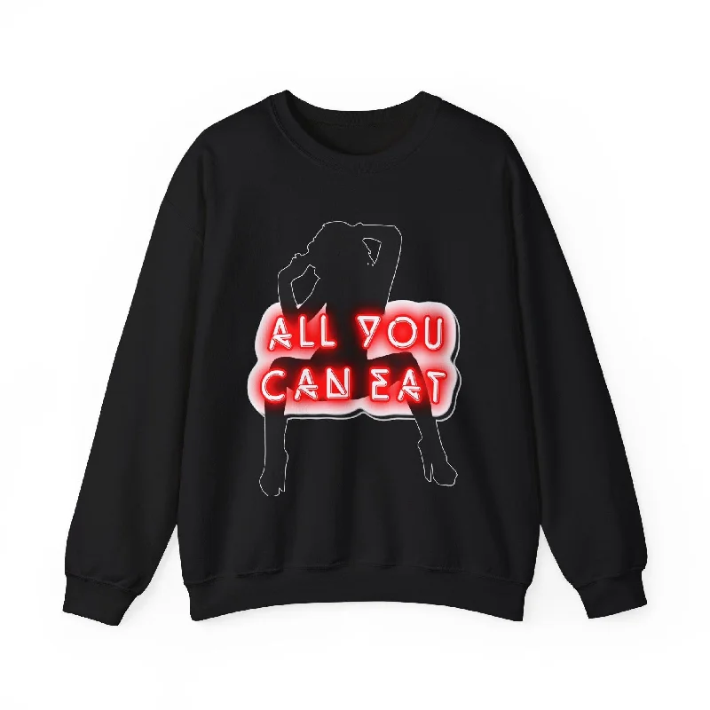 All You Can Eat - Sweatshirt Hoodie with Patch Decorative Personalized