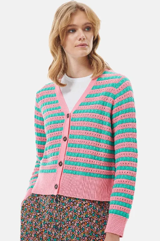 Cardigan Acanthus Barbour Solid Color Striped Floral Print