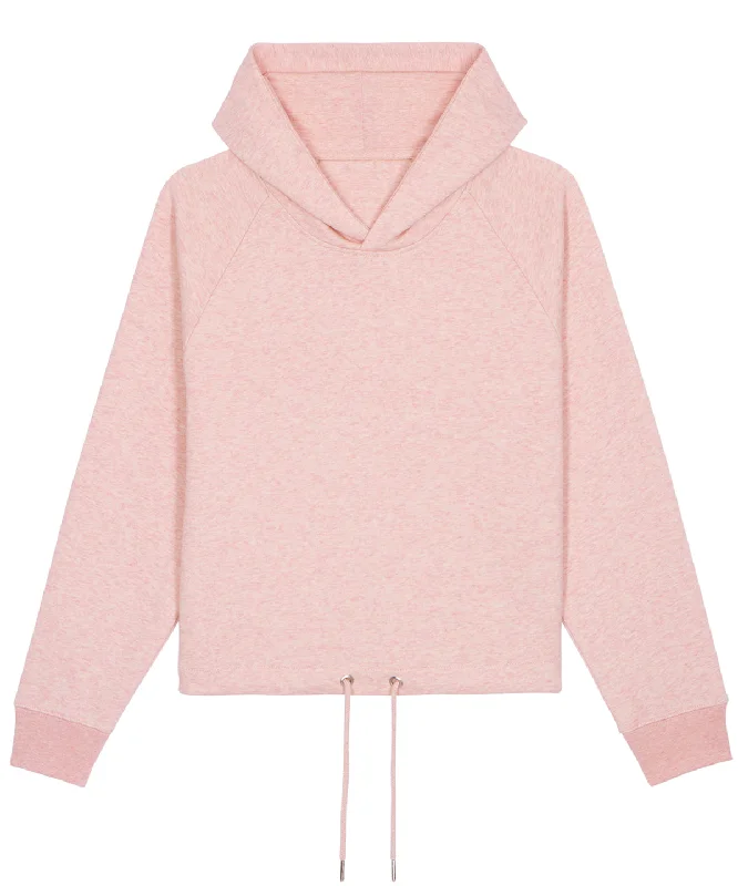 Cream Heather Pink - Women's Stella Bower cropped hoodie  (STSW132) Hoodie with Velcro Closure Adjustable Secure