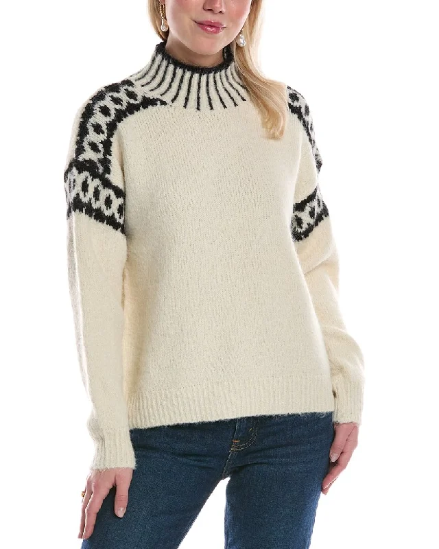 Anna Kay Enola Cashmere-Blend Pullover Asymmetrical Hem Sweater