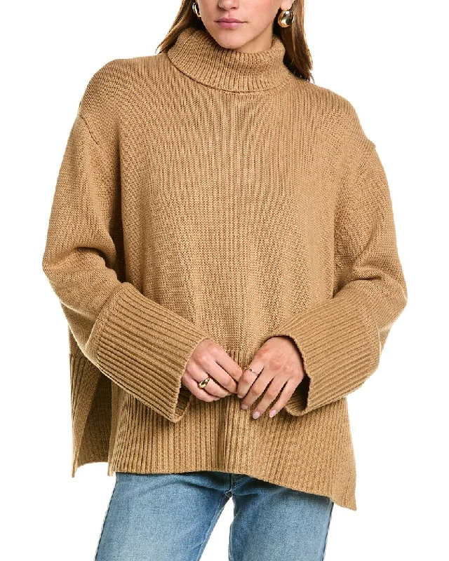 Sophie Rue Della Turtleneck Wool-Blend Pullover Bell Sleeve Stylish