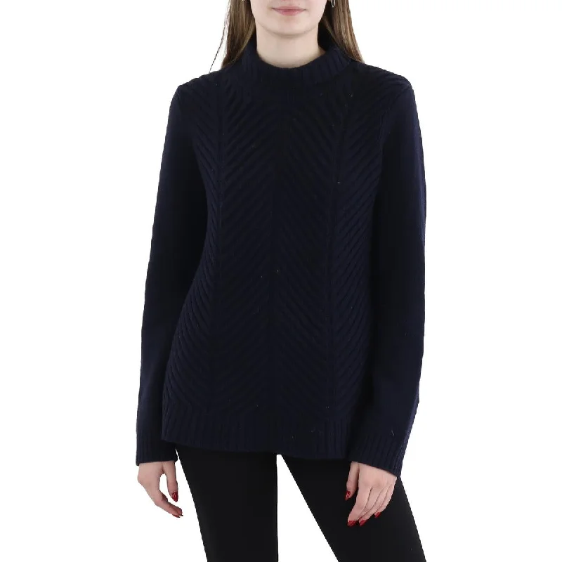 Womens Wool Pullover Turtleneck Sweater Sheath Sleeve Elegant