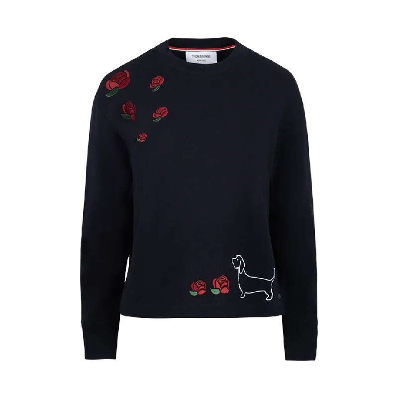 Hector-Embroidered Sweatshirt Hoodie with Zipper Versatile Modern